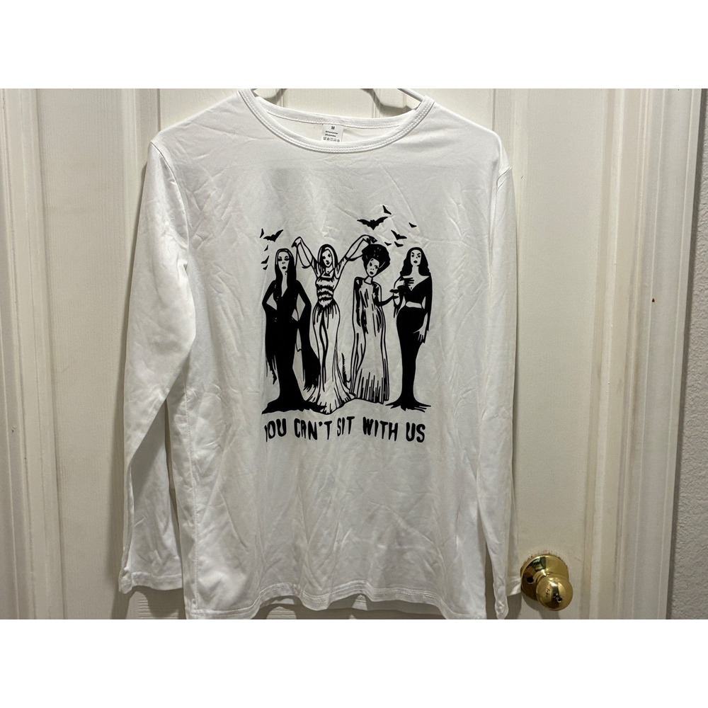 You Cant Sit With Us Horror Queens Graphic Long Sleeve Tee White Medium